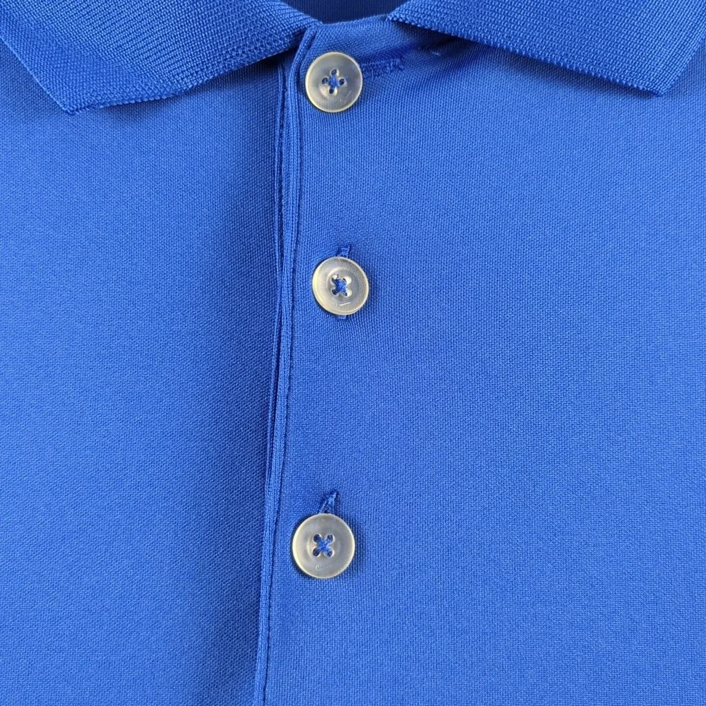 Nike Golf Dri-Fit‎ Athletic Knit Polo Shirt Men's XXL Blue Tour Performance